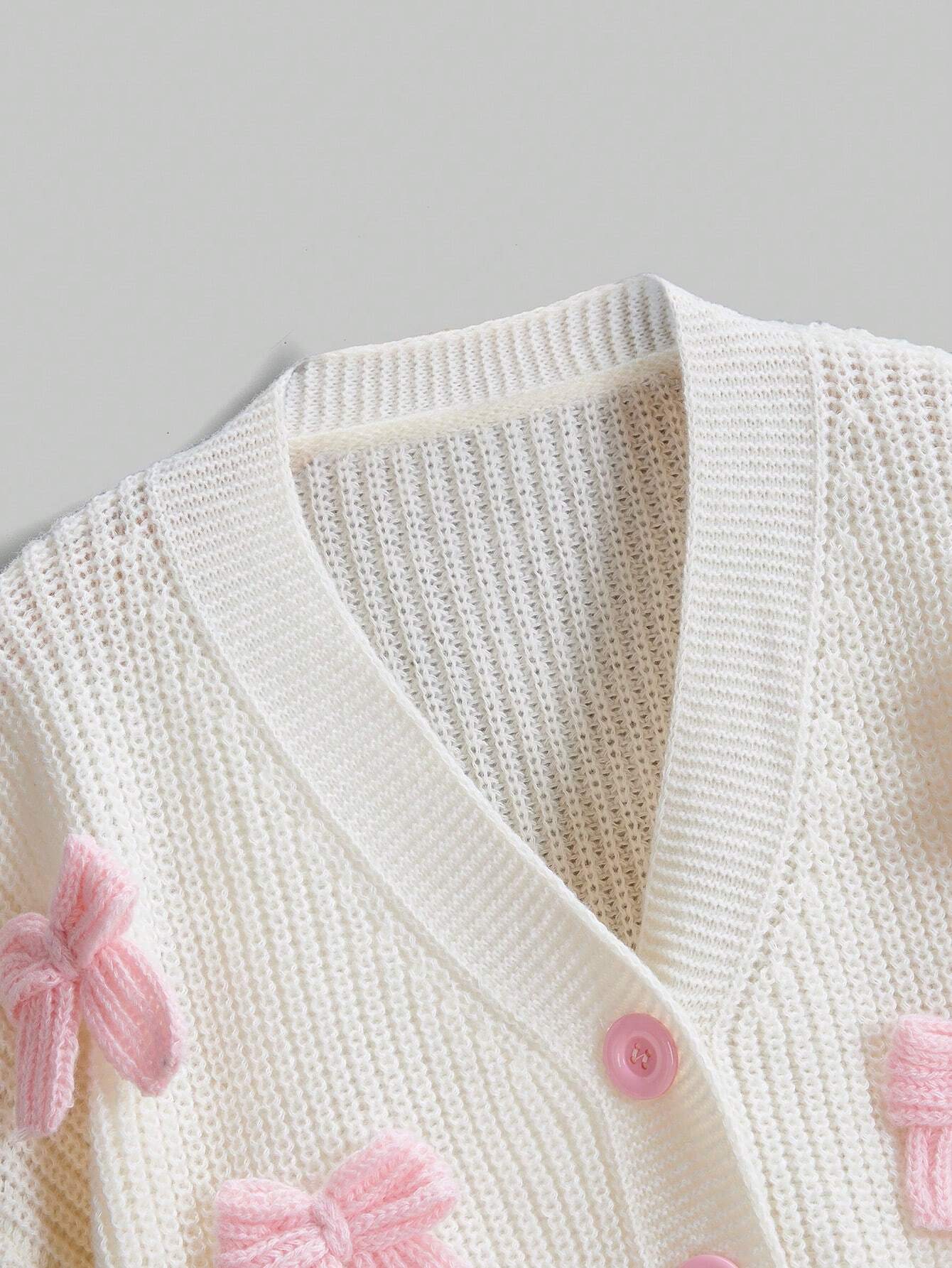 Baie Studio – Crochet Bow Knit Cardigan